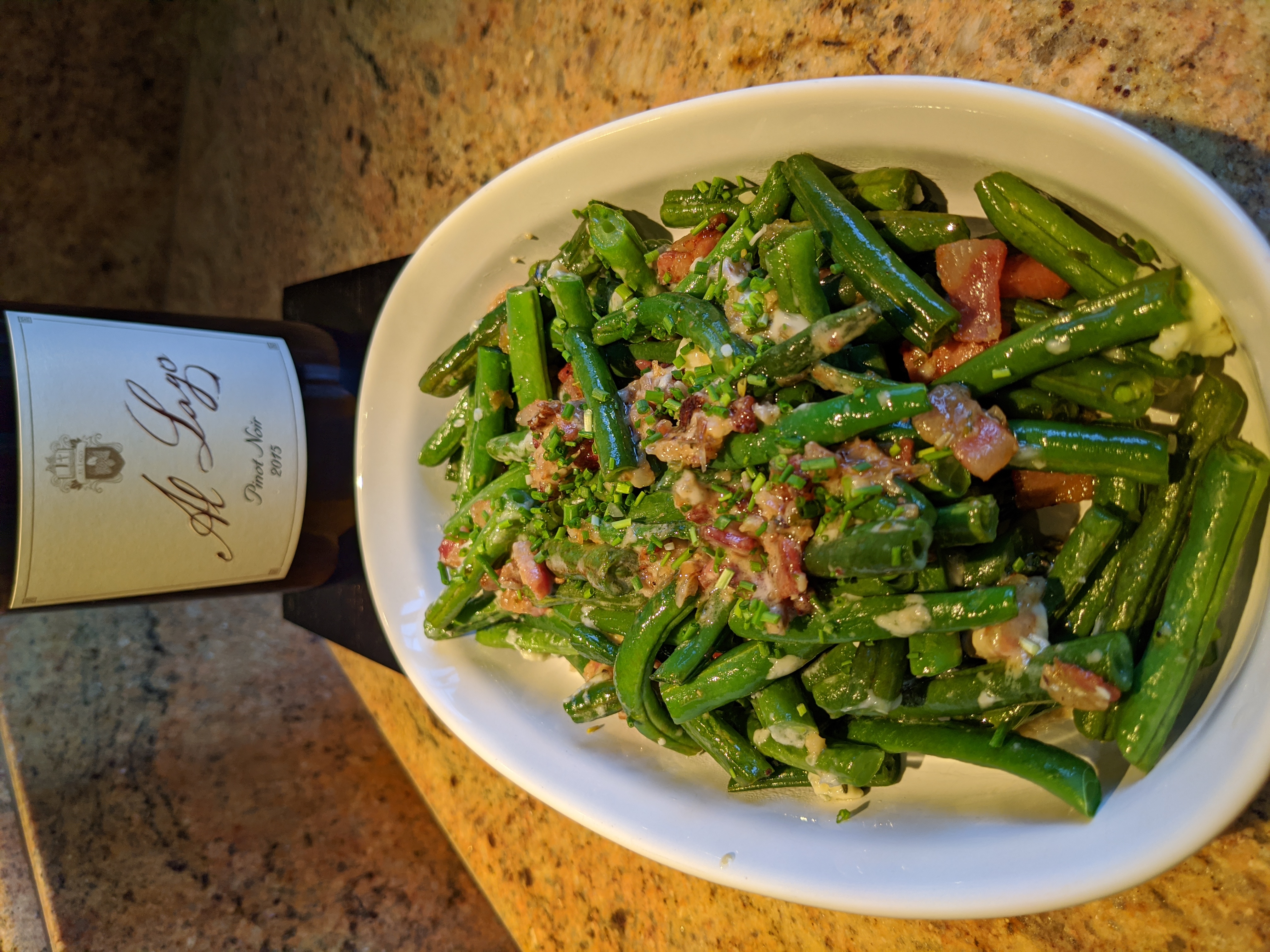 Green Beans with Pancetta and Compound Butter with Blue Cheese, Garlic and Chives recipe image